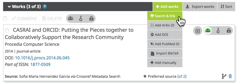 Add works by direct import from other systems – ORCID