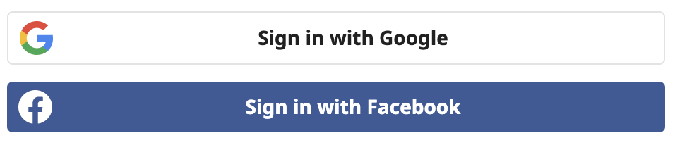 sign into ORCID using Facebook or Google example