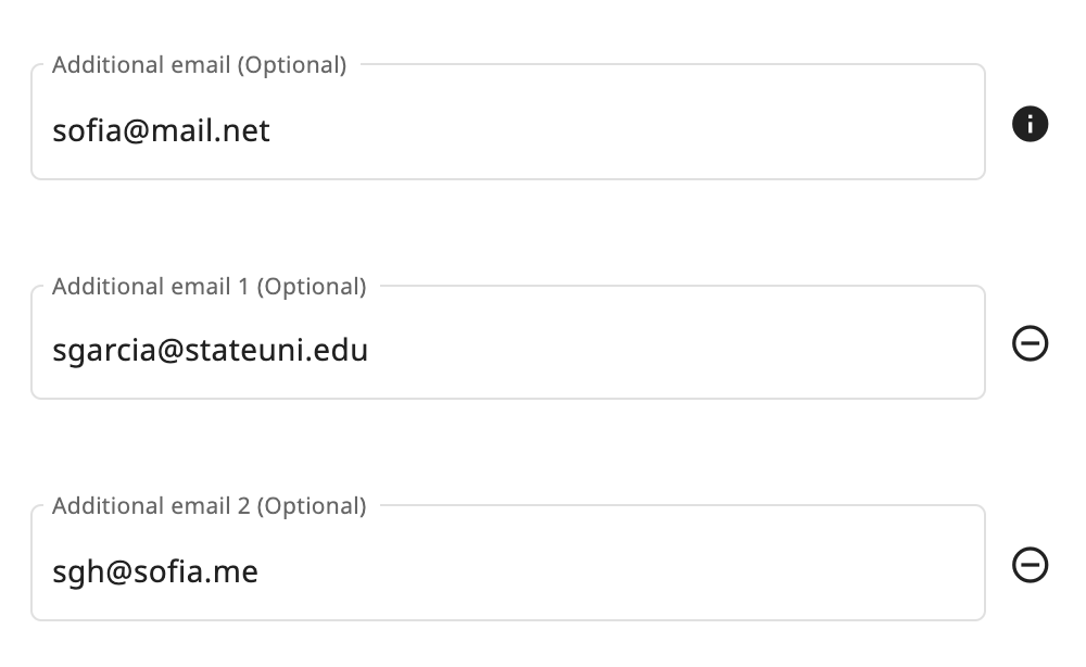 Add additional email - backup email screenshot