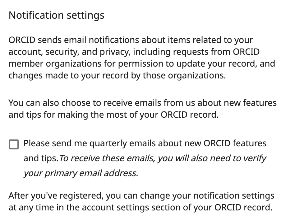 Notification setting example