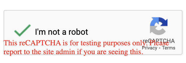 Human confirmation - reCAPTCHA button